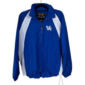 VTG Team Apparel Kentucky Wildcat Full Zip Jacket Blue White Size M Medium (READ